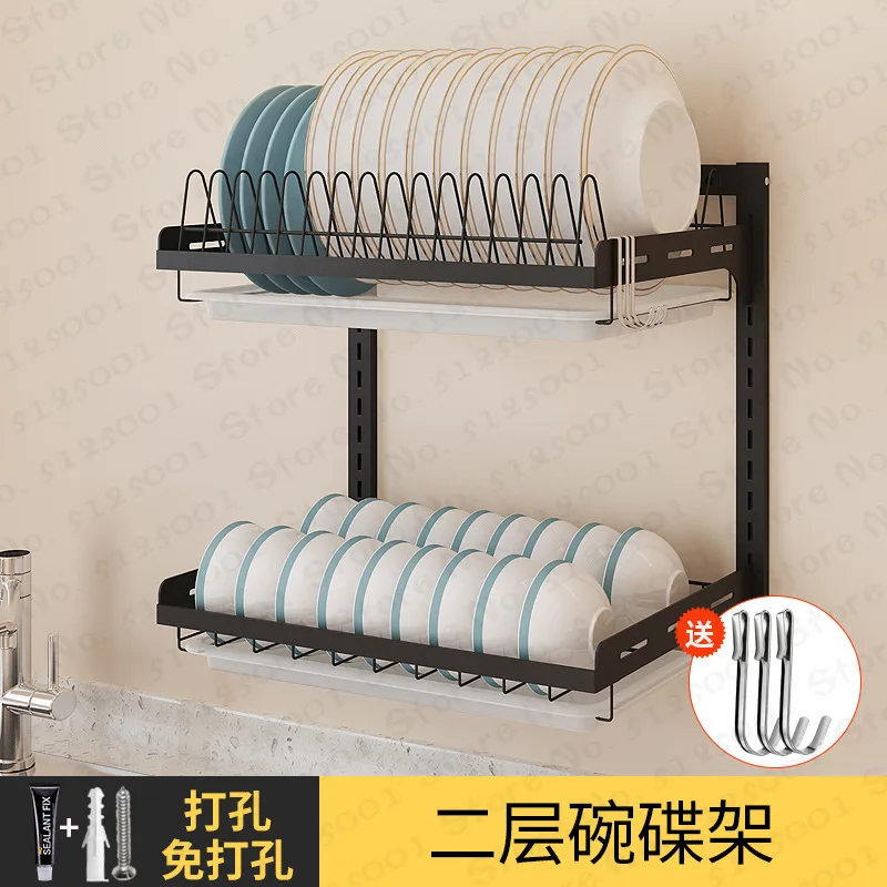 

Stainless Steel Kitchen Dish Rack Desktop Plate Cutlery Cup Dish Drainer Drying Rack Wall Mount Kitchen Organizer Storage Holder