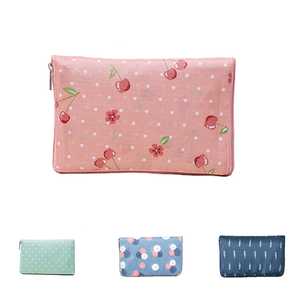 

Women Flower Print Handbags Reusable Casual Shopping Bag Eco Friendly Pouch Multi-functional Foldable Supermarket Tote Portable