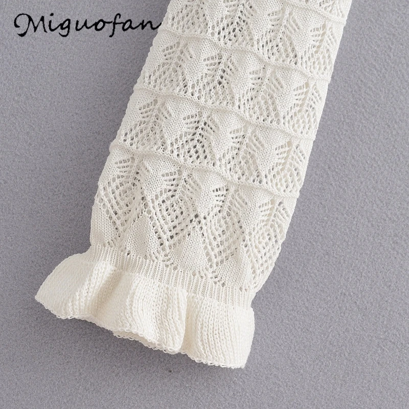 Miguofan Женский трикотажный свитер с вырезами тонкие джемперы длинным рукавом и