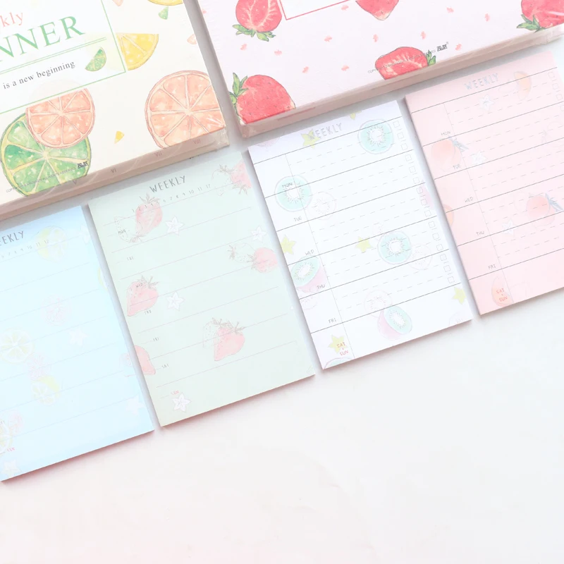 Domikee клейкий еженедельный органайзер для заметок с принтом конфет и фруктов