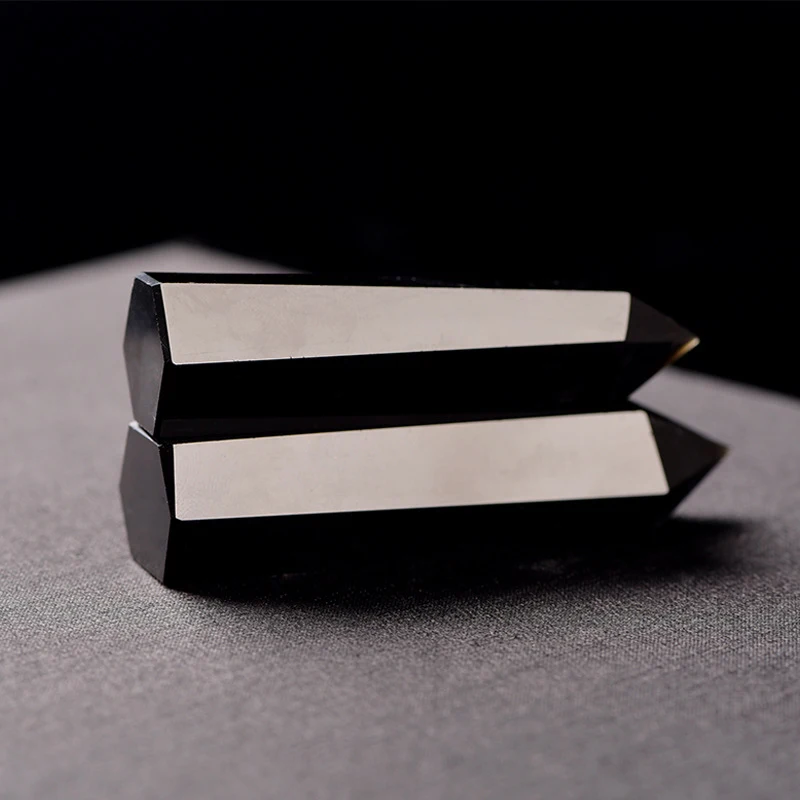 Природный обсидиан черный обелиск башня кварцевый камень стандартная палочка SP99