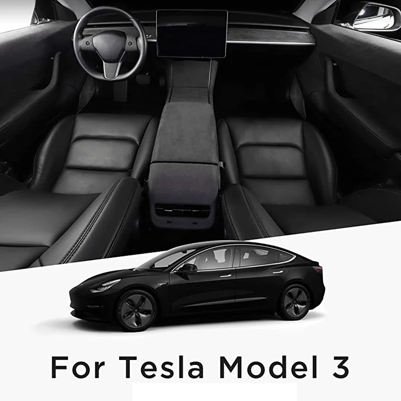 

for Tesla Model 3 2017-2020 Car Anti Fur Central Control Armrest Box Rear Anti-Kick Pad Cover Trim Sticker Accessories