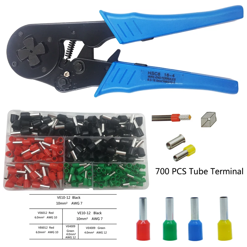 HSC8 10С 0,25-10mm2 23-7AWG HSC8 6-4B/6-6 0,25-6mm2 HSC8 16-4 обжимные клещи электрическая трубка Клеммы Коробка мини фирменный Зажим инструменты