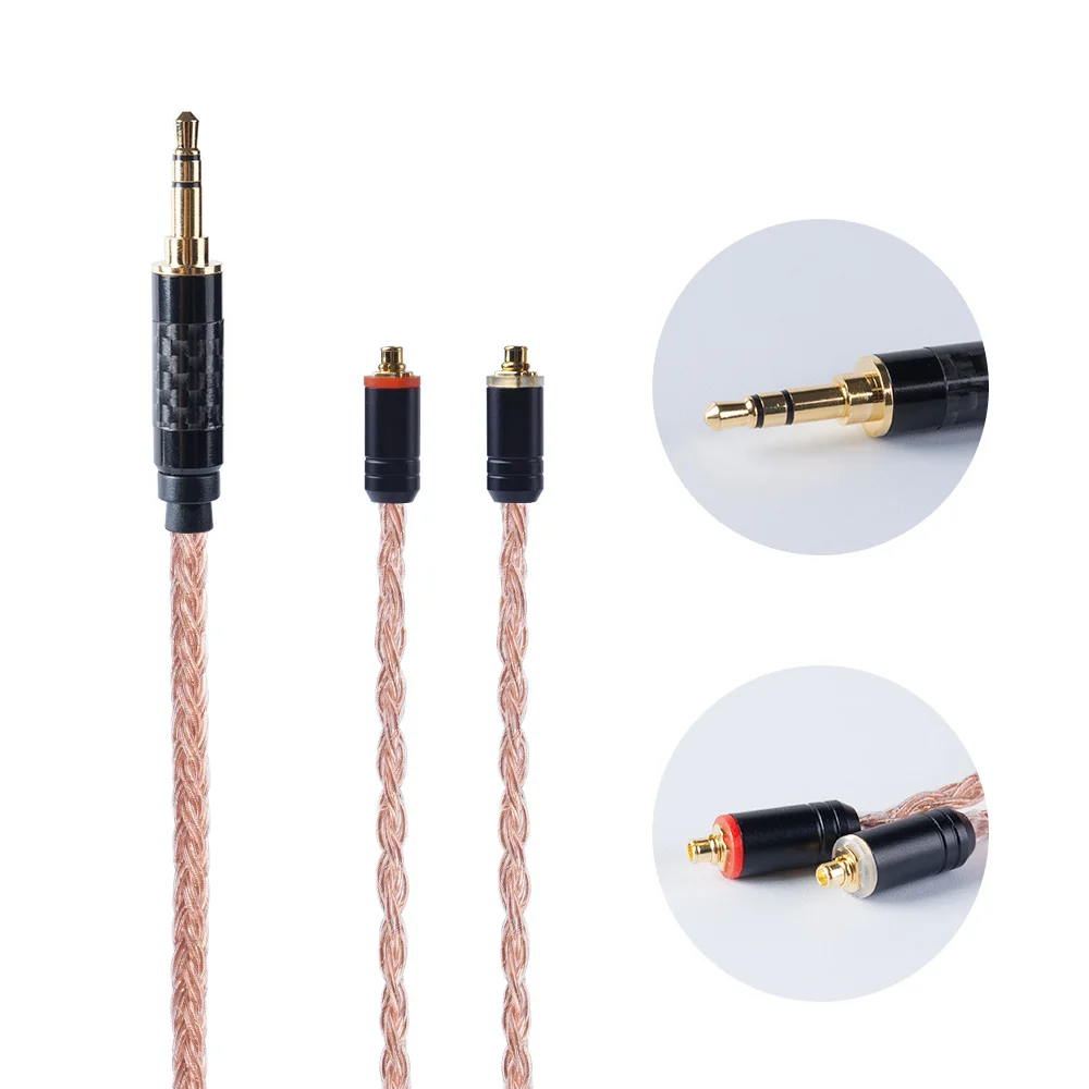 HiFiHear 16 Core Import Single Crystal Copper Cable 2.5/3.5/4.4mm With MMCX/2pin Connector For KZ ZS10 AS10 CCA C12 BLON BL-03
