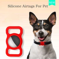 2021 protective case for apple airtags tracking silicone case dog cat collar loop for locator tracker anti lost device hangable