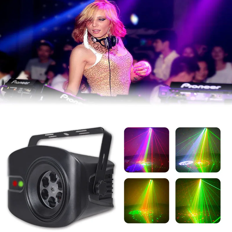 

Диджейский диско-светильник вечерние светильник s, голосовое управление, лазерный проектор, светильник s, 52 режима, RGB-эффект, вечерние лампы ...