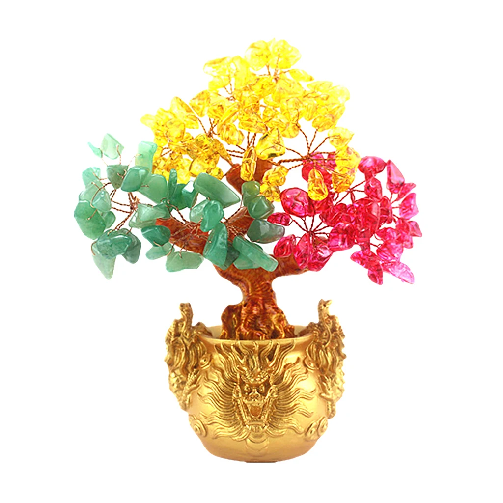 С украшением в виде кристаллов счастливый денежный дерево фэн шуй для богатства