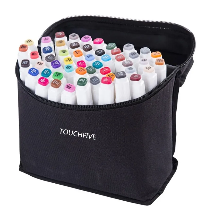 

TOUCHFIVE 1 Colors Single Art Markers Brush Pen Sketch Alcohol Based Markers Dual Head Manga Drawing Pens Art Supplies