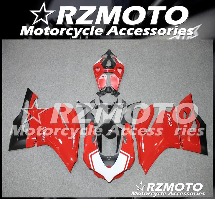 

Injection Mold New ABS Whole Fairings Kits For Ducati 899 1199 Panigale 2012 2013 2014 12 13 14 Bodywork set red white nice