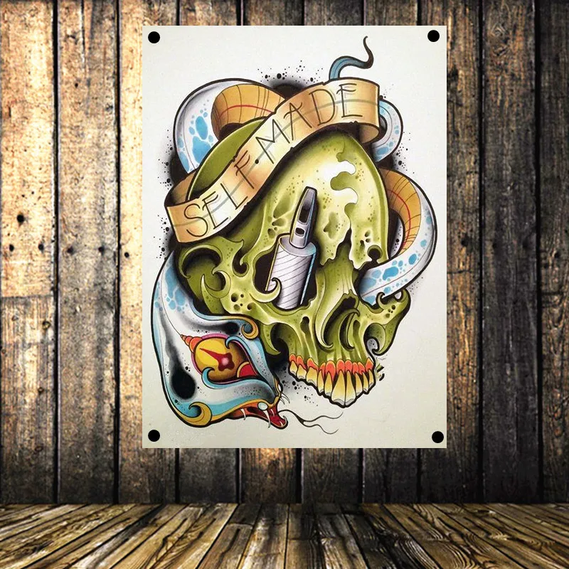 ВИНТАЖНЫЙ ПЛАКАТ с татуировкой флаг баннер настенная наклейка гобелен четырьмя