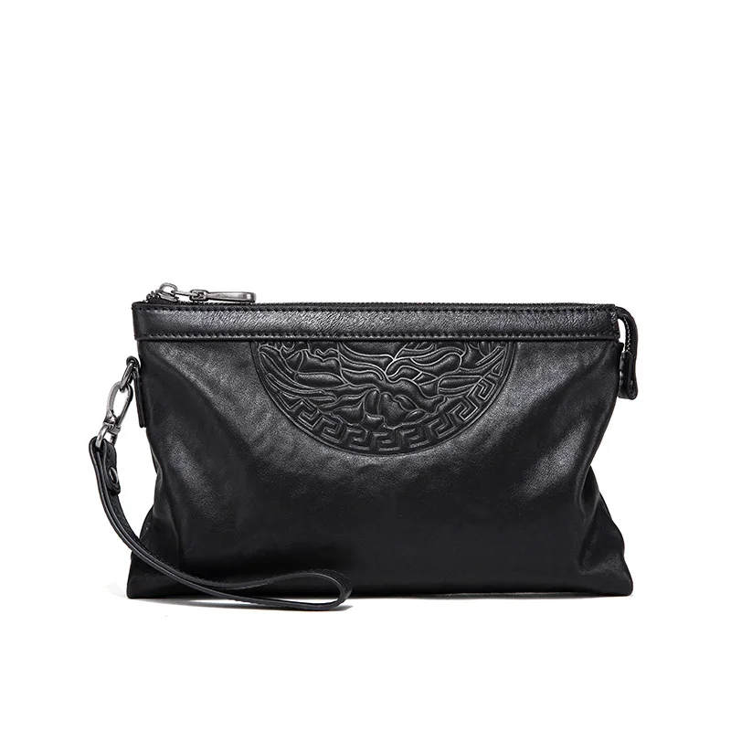 

Authentic Leather Men's Business Casual Men's Cowhide Hand with Envelope Bag Fashionable Large-capacity Hand Bag for Wallet