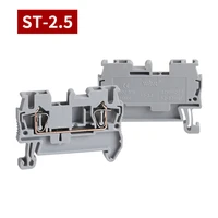 din rail terminal block st 2 5 return pull type spring connection connector screwless brass 10pcs wire conductor