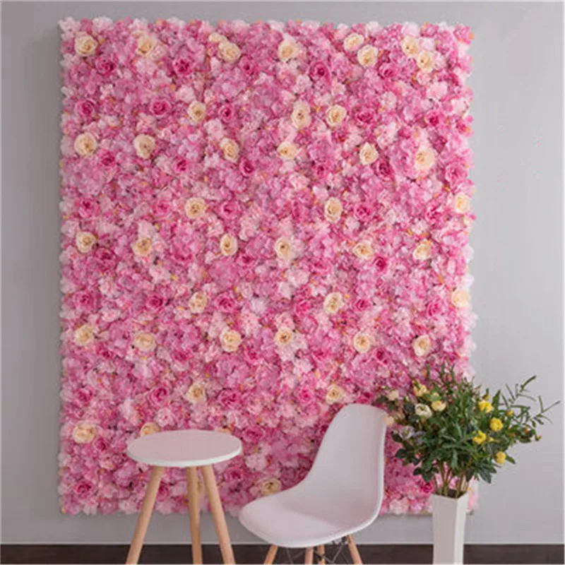 

40x60cm Silk Rose Flower Wall Artificial Flowers DIY Wedding Wall Decor Photography Backdrops Baby Shower Hair Salon Background