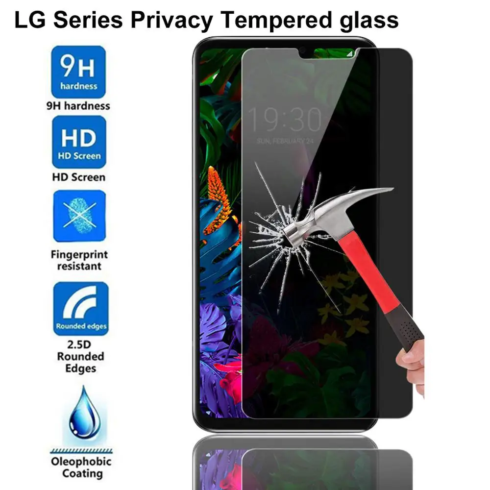 9H защита экрана конфиденциальности для LG G3 G4 G5 G6 Q7 Q6 G7 G8 Thinq антибликовое