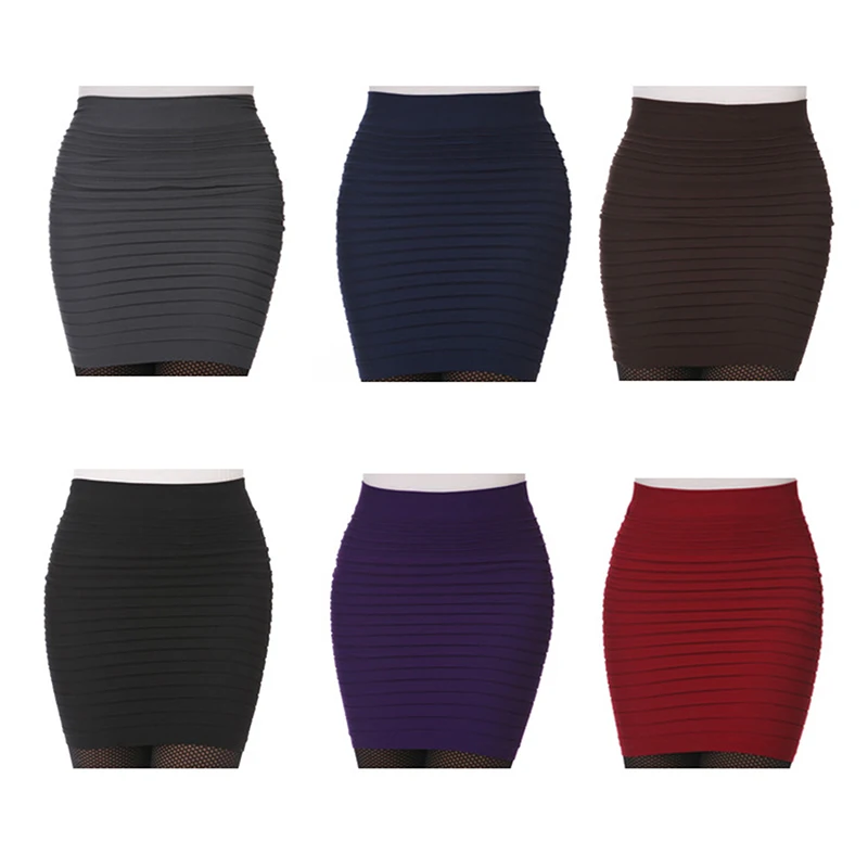 

New Fashion 2021 Summer Women Skirt High Waist Candy Color Plus Size Elastic Pleated Sexy Short Skirt