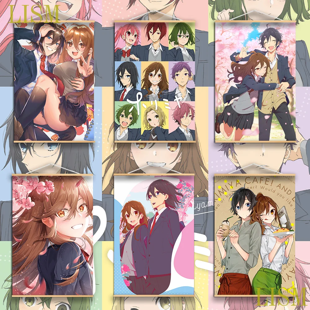 

Horimiya Hori Kyoko Miyamura Izumi Anime Poster manga picture with solid wood hanging scroll canvas painting
