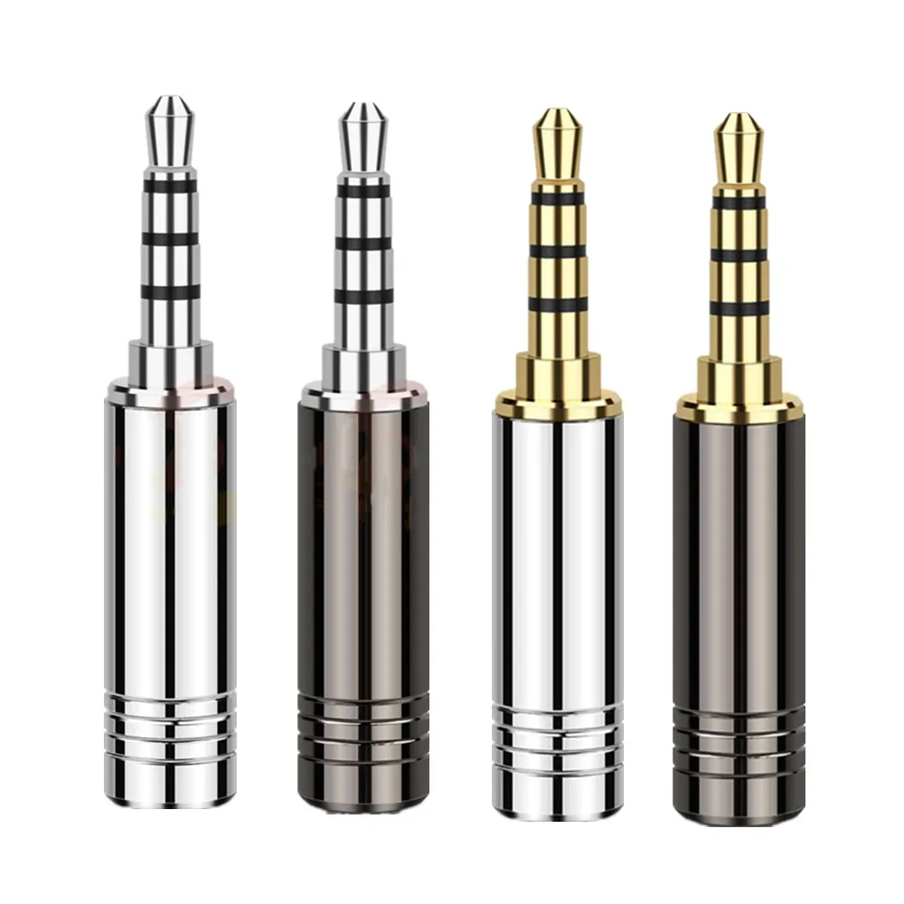 Разъем 3 5 мм 4 полюсный стерео штекер для наушников с золотым родиевым покрытием