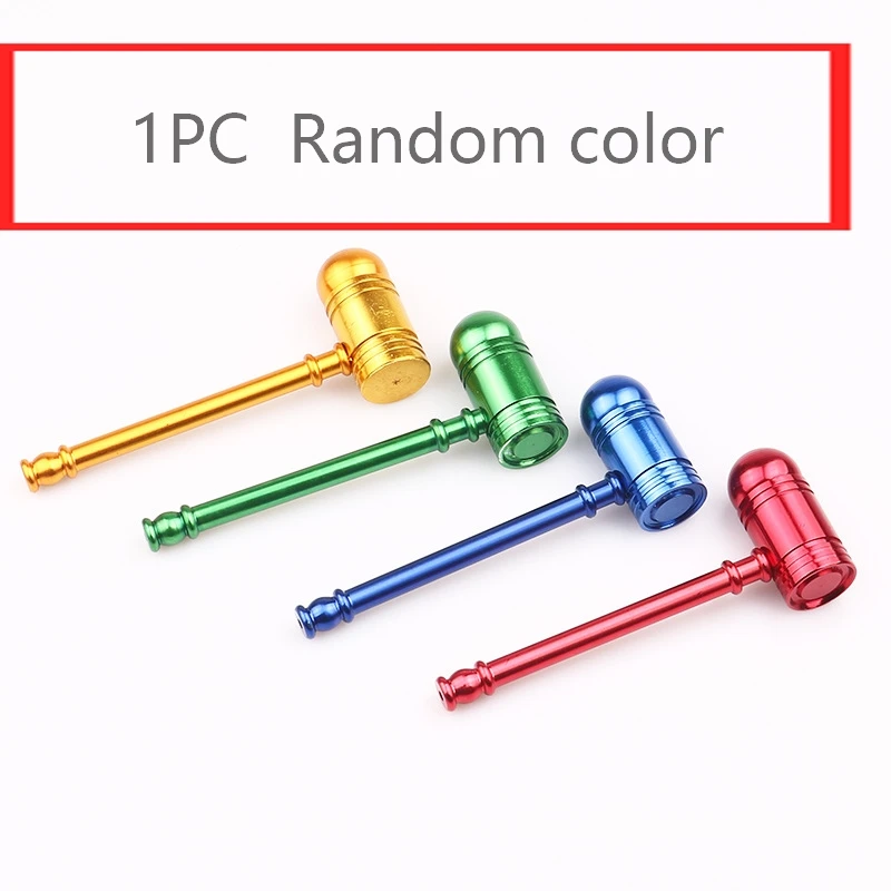 

Aluminum Alloy Tobacco Herb Smoking Pipe Creative Mini Metal Hammer Shaped Smoking Portable Filtering Tobacco Pipes Accessories