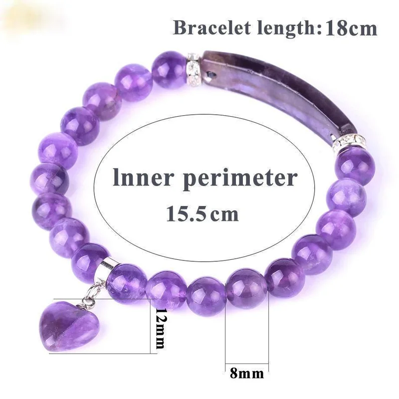 Натуральный аметистовый Энергетический Браслет один круг браслет камень Любовь