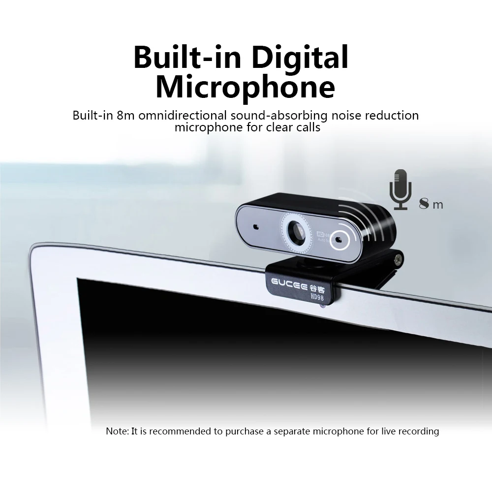Веб-камера Gucee HD98 480P 1080P USB 12 МП с ручным фокусом | Компьютеры и офис