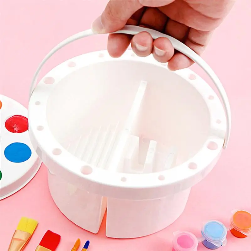

2pcs Artist Brush Basins Paint Brush Washers with Brush Holder Painting Pallet
