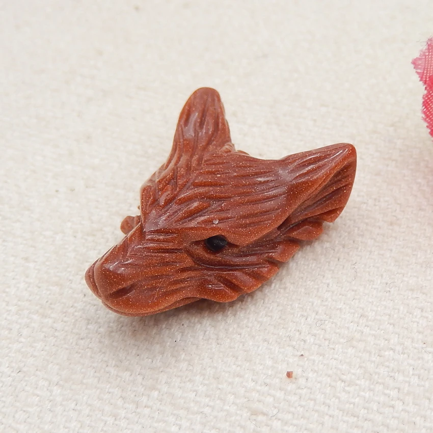 

Wholesale,Carved Red Sand Sun Sitara Wolf Head Fashion Little Charms Pendant Bead 29x21x12mm,6.5g