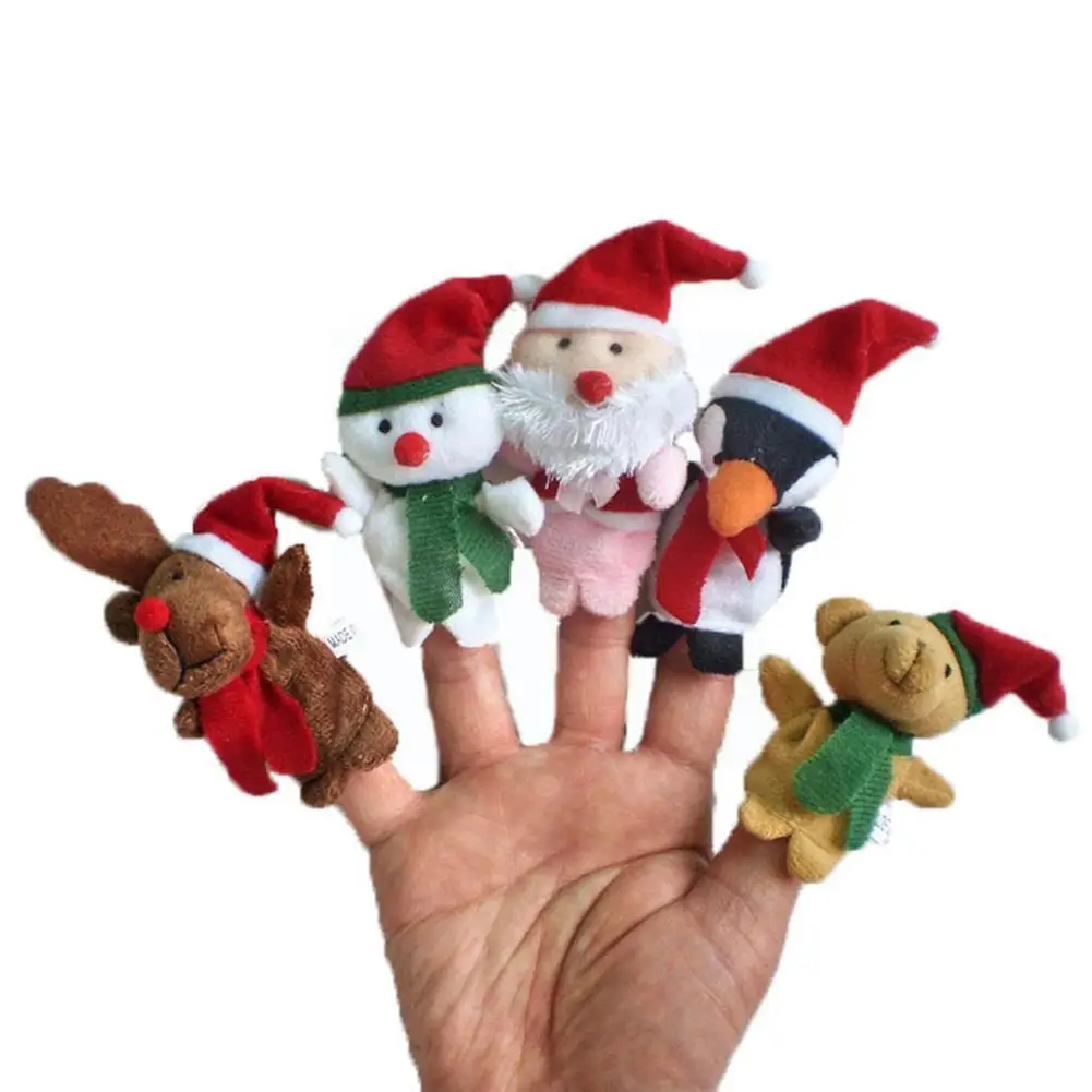 

Christmas Finger Puppet Snowman Animal Educational Gift Cartoon Children Stuffed Plush Year Animal Toys New Theater Hand Do R1s1