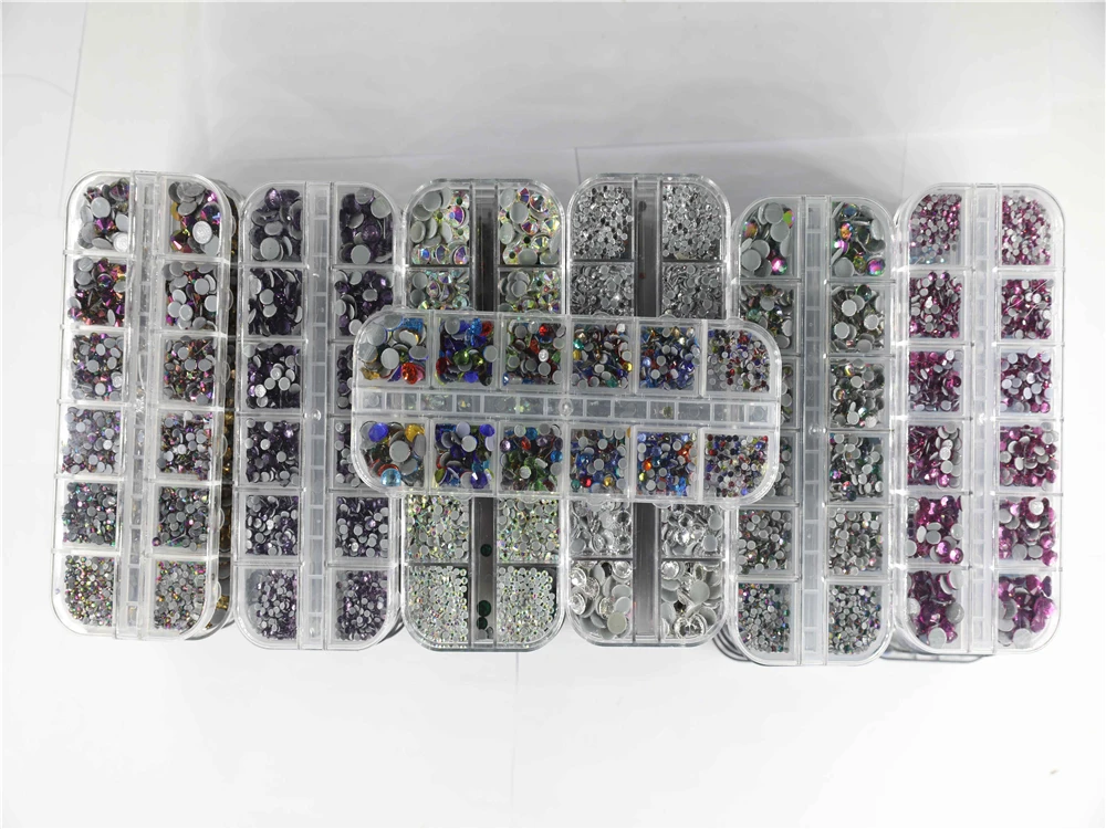 1000pcs/box 4 Opal Mix Sizes Hot Fix Rhinestones Set Flatback Stone Crystal Glass Strass Glue on Rhinestones for Wearing Garment images - 6