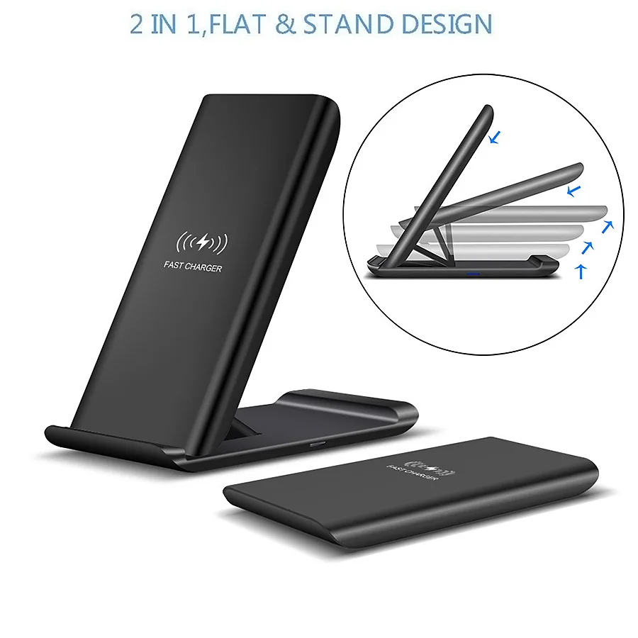 

Explosion folding wireless charger desktop stand wireless charger compatible with 15W/10W/7.5W/5Wz smart phone charger