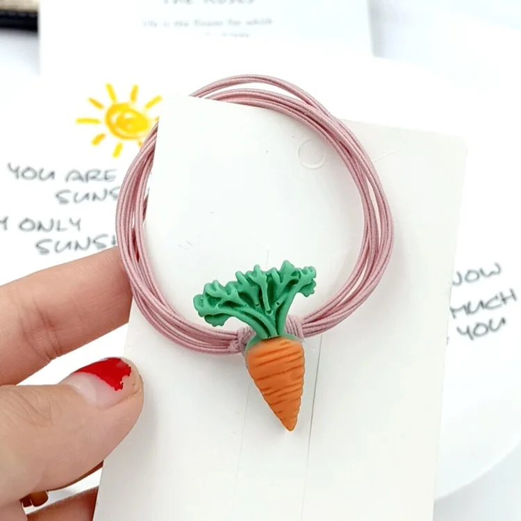 Резинка для волос с фруктами Новинка эластичные резинки девочек модные детские