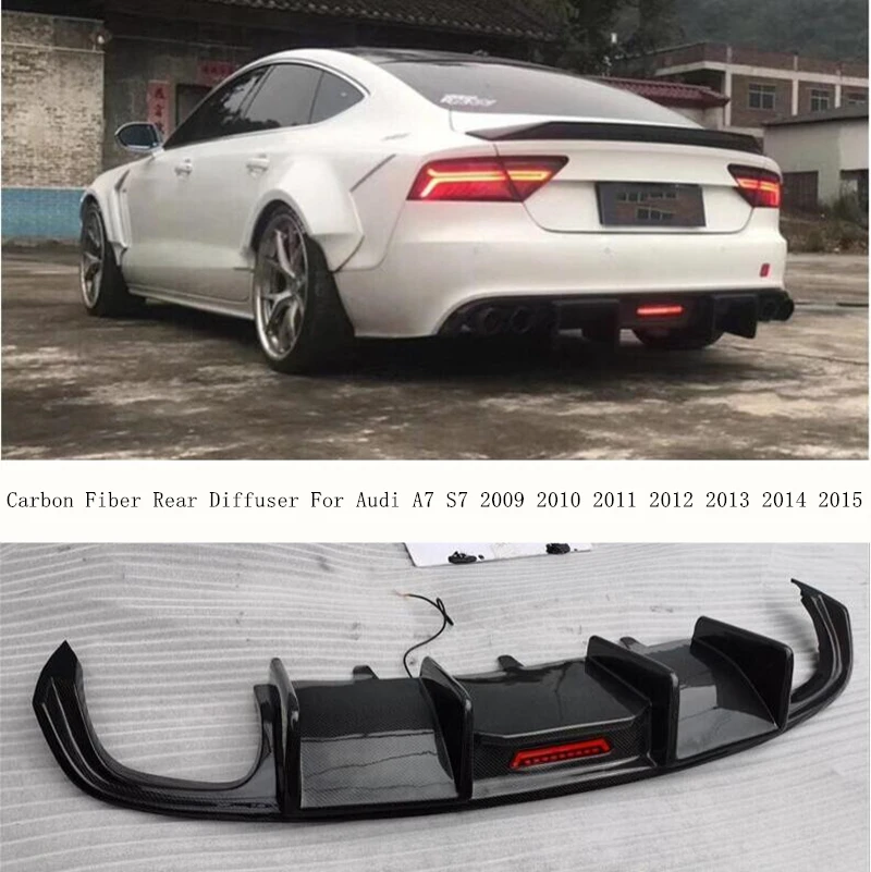 Задний диффузор для Audi A7 S7 2009 2010 2011 2012 2013 2014 2015 из углеродного волокна спойлер губ