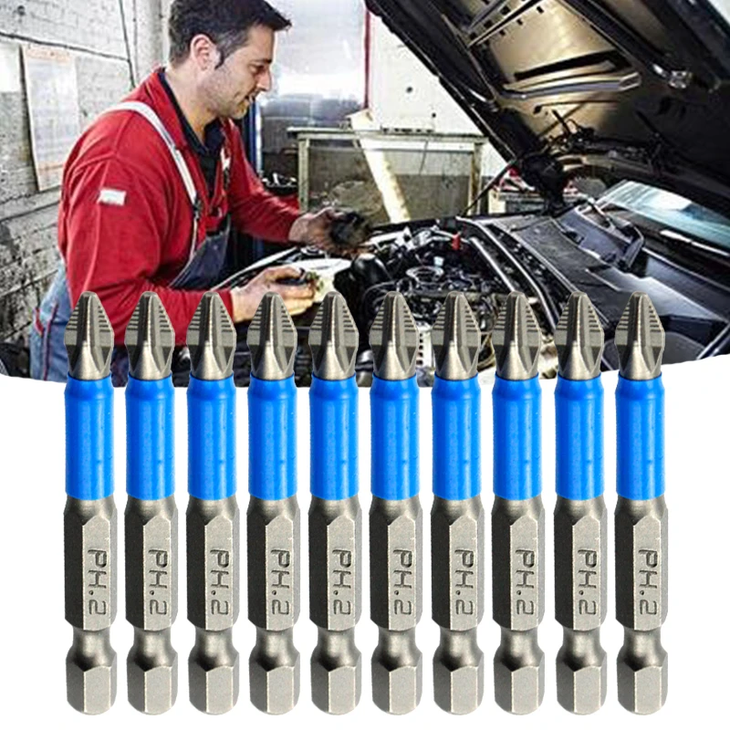 

3/5/10Pcs 50mm PH2 Cross bit drill Anti Slip Electric Hex Shank Magnetic Screwdriver Drill Bit Head Screwdriver Bits Hand Tools
