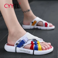 cyytl colorful men 2021 summer fashion slippers outdoor beach shoes soft home sandals non slip claquette hausschuhe