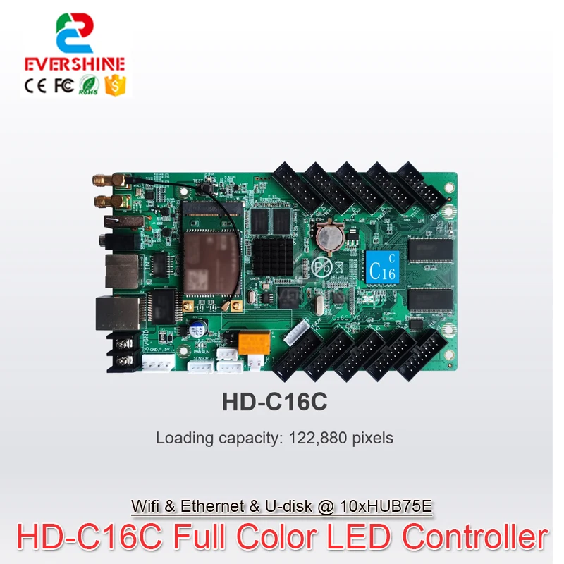 Huidu HD-C16 C16C of  Full Color LED Screen Wi-Fi Control Card Support Widest 8192 Highest 512 Mobile App Control
