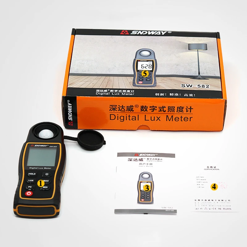 Портативный цифровой светильник меритель освещенности для фотосъемки