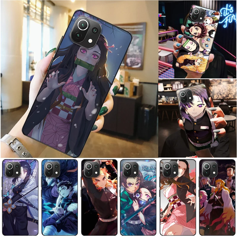 

Demon Slayer Kamado Nezuko Kimetsu No Yaiba Kamado Tanjirou Agatsuma Zenitsu Phone Case For Xiaomi 11 Lite Pro Ultra Coque