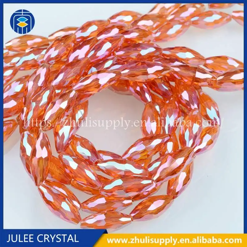 A22-017 JuleeCrystal 6x13 мм длинные бусины овальной формы красочные стеклянные хрустальные бусины для ювелирных изделий ожерелье - Цвет: A22-017