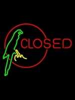 neon sign for closed with parrot commercial beer bar decora lamps resterant light hotel diner handmade art impact attract light