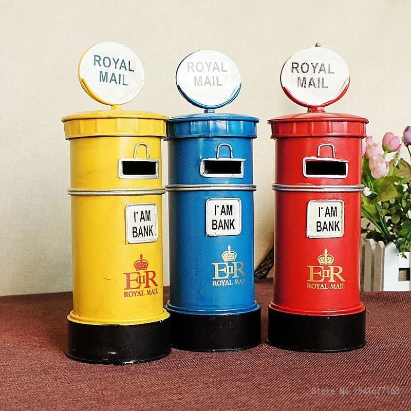 Model Piggy Bank Home Office Furnishing Gift Handmade Imitation Ancient Iron Model Piggy Bank