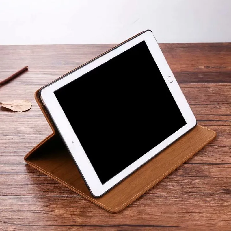 Для iPad 2/3/4 air air2 mini1 2 3 4 Новый 2017 2018 9 7 дюймов Дерево Зерно PU Жесткий Чехол кожаный