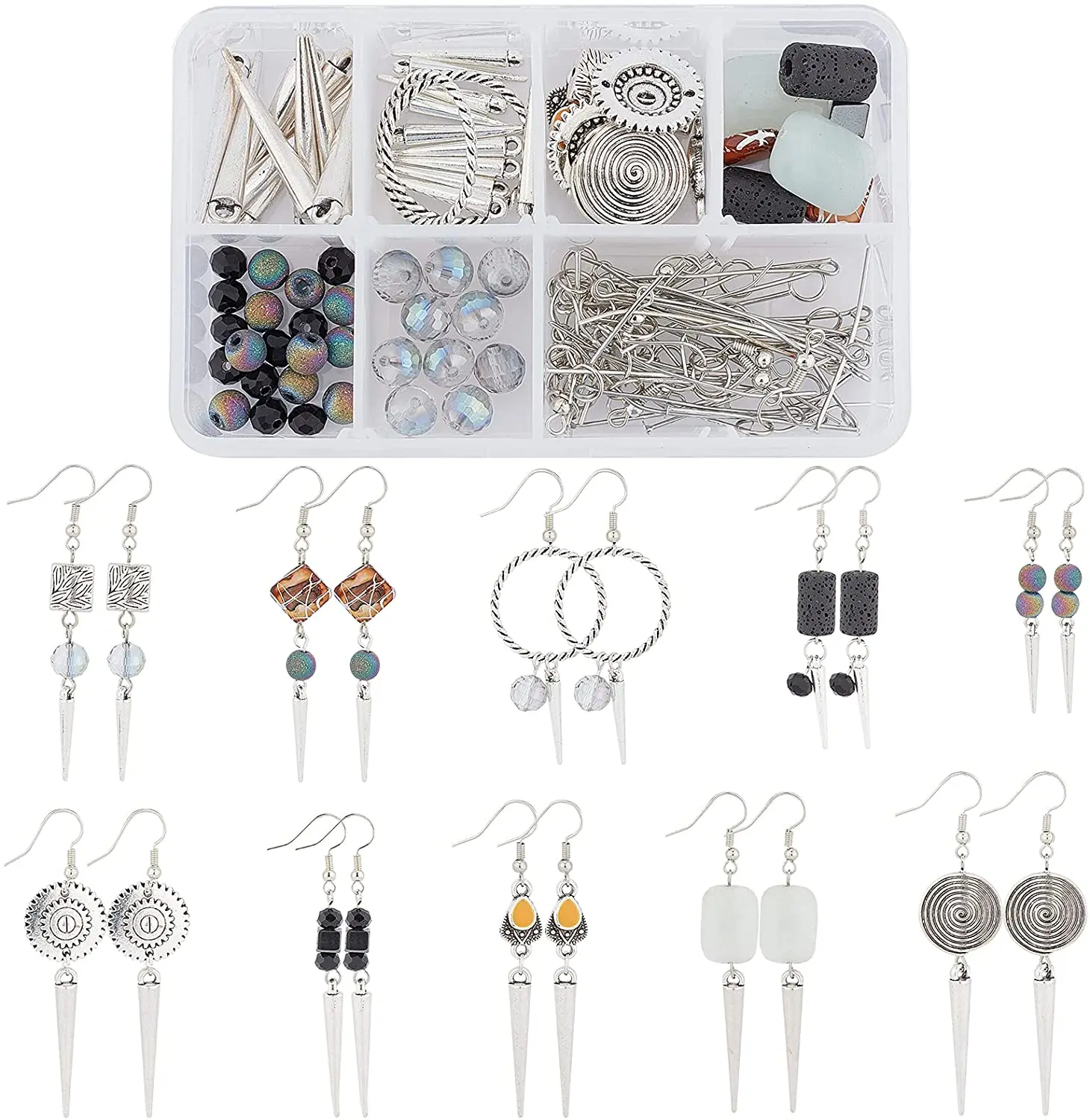 

1 коробка, 10 пар искусственных сережек