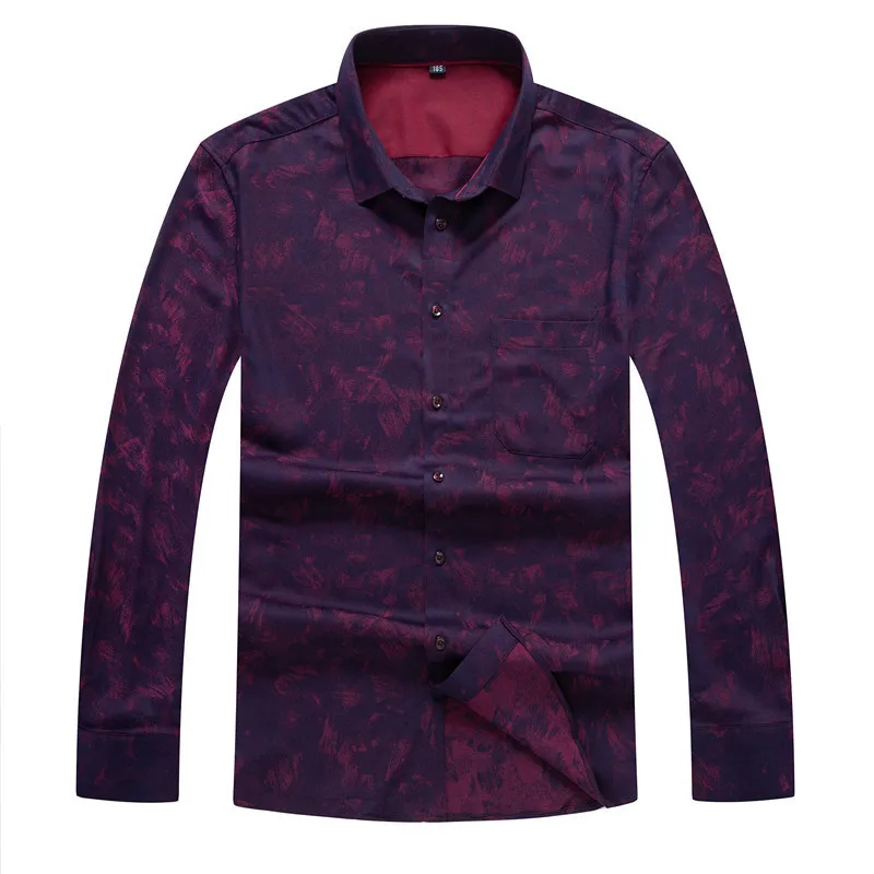 

8XL 7XL 6XL plus size Men Shirt Long Sleeve Fashion Floral Printing Male Shirts Brand Clothing Casual shirt Man camisa masculina