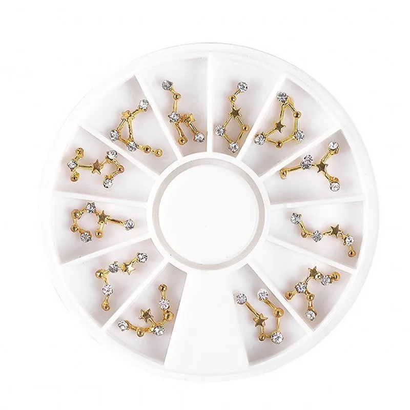 1 коробка золотой сплав 3D дизайн ногтей кулон Кристалл Стразы DIY украшения