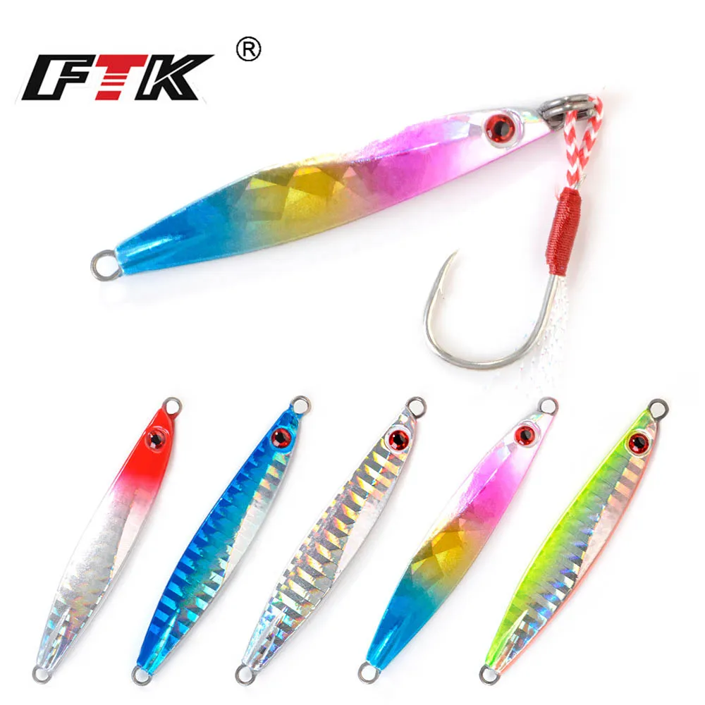 Медленно Тонущая жесткая металлическая рыболовная приманка для джиггинга 20/30/40 г