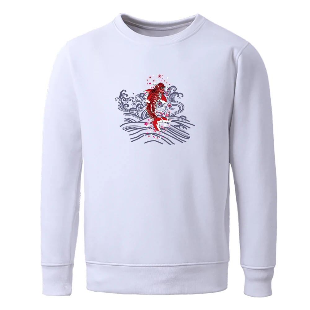 

Hoodies Cyprinus Carpio Haematopterus Printing Mens Sweatshirt Loose Streetwear Men's Sweatshirts Fashion Punk Male Pullover
