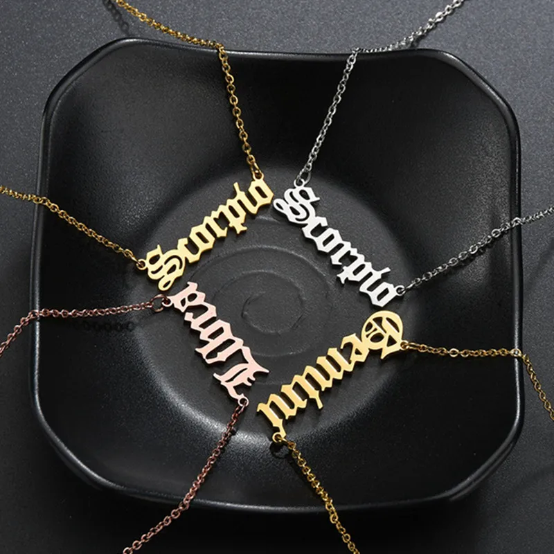 Женское колье из нержавеющей стали с 12 знаками Зодиака|Ожерелья подвеской| |