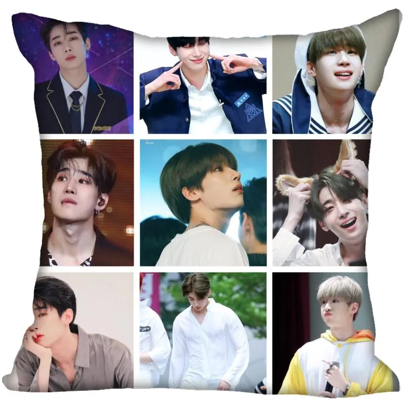 3 KPOP X1 печатная квадратная наволочка модное декоративное двустороннее атласное с узором Наволочка на заказ ваш подарок изображения - Цвет: 3
