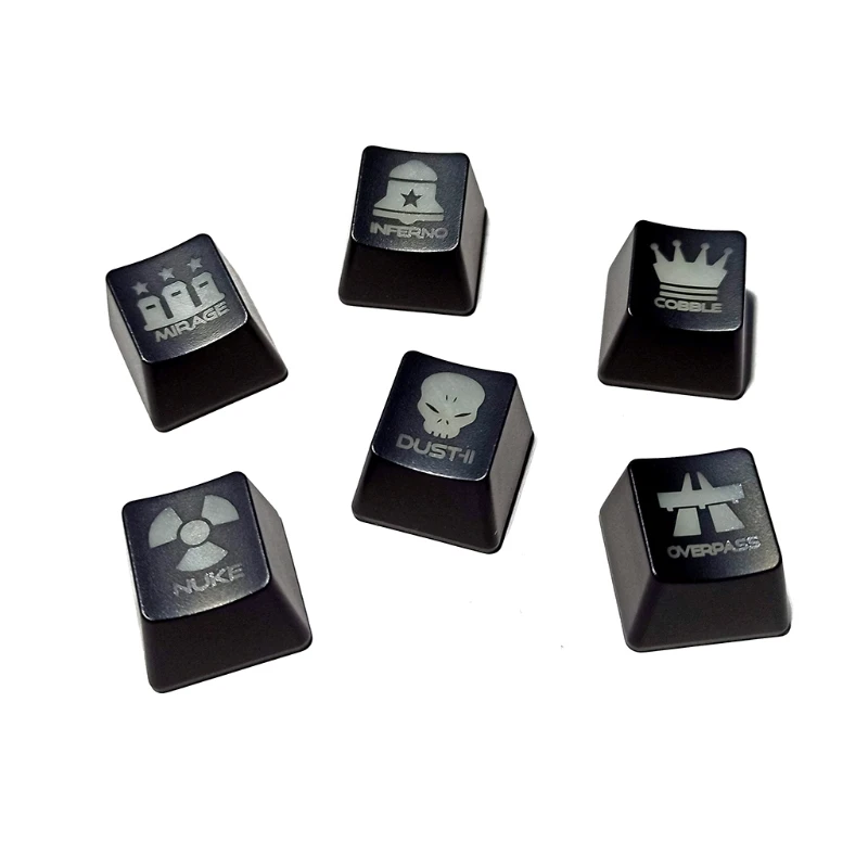 

6PCS DIY ABS Backlit Mechanical Keyboard Keycap OEM Profile R4 Personality Height Translucent Key Cap wholesales