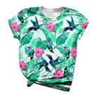 Летние женские футболки, топы, футболка в стиле Харадзюку, Повседневная футболка для девочек с 3d принтом птиц, футболка с коротким рукавом, дешевая Женская одежда, оптовая продажа
