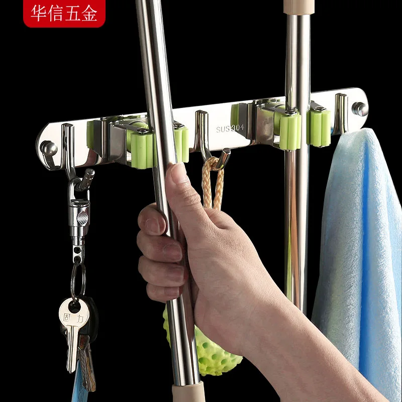 Высококачественная настенная бесшовная зажим с крючком для швабры оптовая